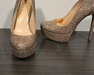 Jessica Simpson Glitter Platform Pumps