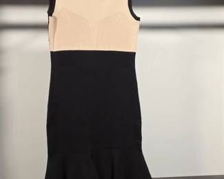 Karen Millen ColorBlock Ribbed Knit Peplum Dress