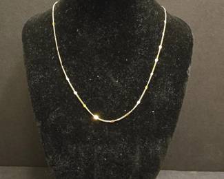 Gold Tone Lotus Flower Station Necklace
