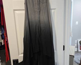 OSO Casual Dress Tencel DipDye Sleeveless HiLo Collared Ombre Chambray Dress