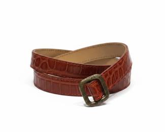 Elie Tahari CrocodileEmbossed Leather Belt