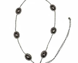 Vintage Rhinestone and Cabochon Chain Belt