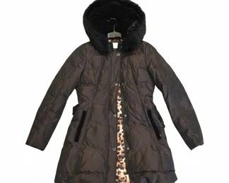 Laundry by Shelli Segal Quilted Puffer Coat with Leopard Lining