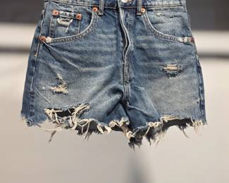 Zara Distressed Denim Shorts
