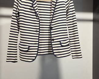 Ann Taylor Petite Nautical Striped Knit Blazer
