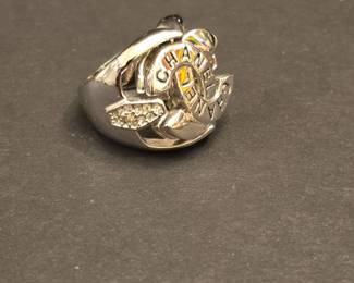 Chanel CC Logo Crystal Ring 