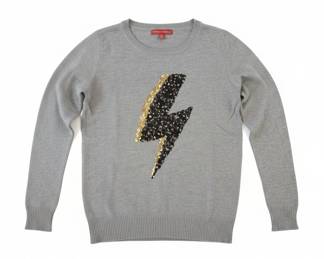 Saks Fifth Avenue Sequin Lightning Bolt Pullover Sweater
