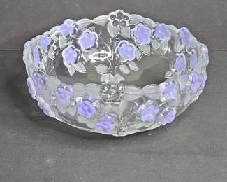 Mikasa Carmen Crystal Bowl with Applied Lavender Floral Motifs