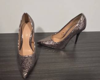 Zara Trafaluc Metallic Bronze Snakeskin Pointed Toe Stiletto Pumps