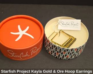Starfish Project Kayla Gold  Ore Hoop Earrings
