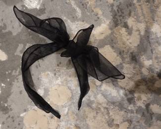 Black Organza Bow Headband