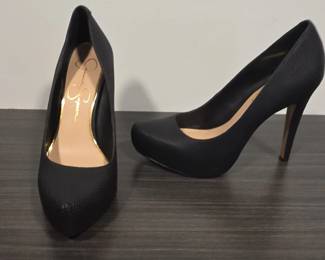 Jessica Simpson Parisah Black Snake Embossed Platform Stiletto Pumps