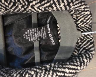 Saks Fifth Avenue Womens Herringbone WoolBlend Cape Coat fourth image