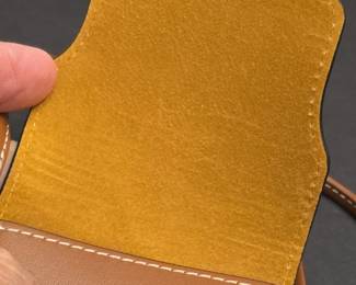 Celine Phone Pouch with Flap in Tan Calfskin with Contrast Stitching third image