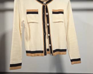 By Bomi Cream and Black Knit Cardigan