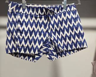 J.Crew Womens Blue  White Ikat Print City Fit Chino Shorts