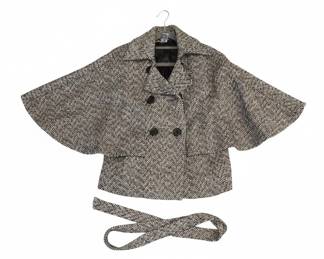 Saks Fifth Avenue Womens Herringbone WoolBlend Cape Coat