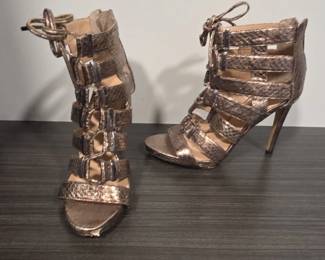Vince Camuto Metallic Caged Stiletto Sandals
