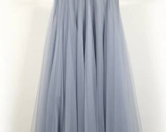 Light Blue Tulle Midi Skirt
