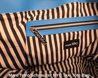 Marc Tetro Schnauzer NYC Taxi Tote Bag fifth image