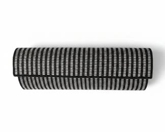 Vintage Black Beaded and Rhinestone Stripe Evening Clutch