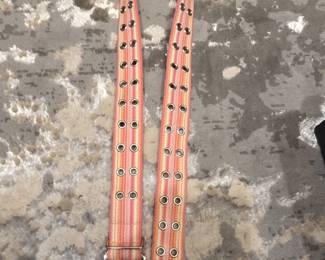 Calvin Klein Striped Canvas Grommet Belt
