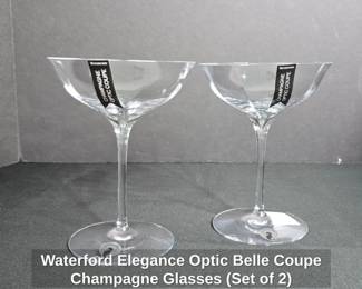 Waterford Elegance Optic Belle Coupe Champagne Glasses Set of  B