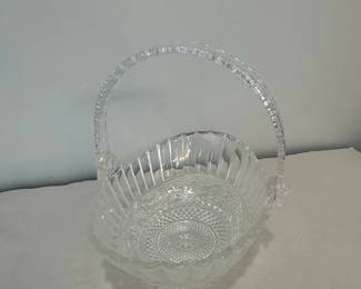 Vintage Indiana Glass Sandwich Glass Basket with Lucite Handle