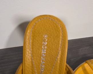 BCBGMAXAZRIA Yellow Leather Wedge Sandals third image