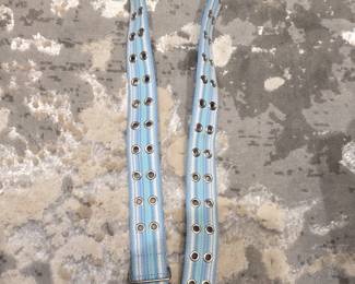 Calvin Klein Blue Striped Canvas Grommet Belt