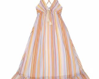 Free People Striped Maxi Dress with Tassel Detail