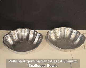 Peltrina Argentina SandCast Aluminum Scalloped Bowls third image