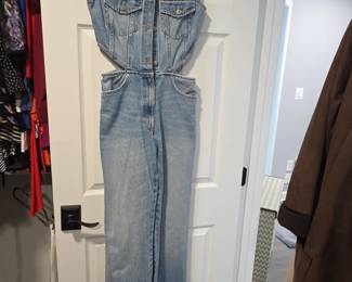 Zara CutOut Denim Jumpsuit
