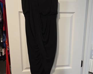 BCBGMAXAZRIA Runway Black Draped Cocktail Dress