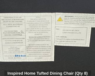 Inspired Home Tufted Dining Chair Qty  fifth image