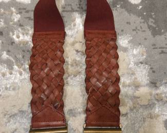 Braided Faux Leather Elastic Belt