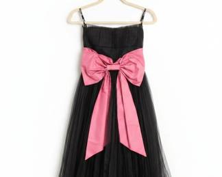 Betsey Johnson Black Tulle and Pink Bow Dress second image