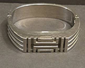 Tory Burch for Fitbit Hinged Bangle Bracelet  Silver Tone