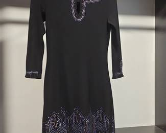 White House Black Market Embellished Keyhole Neck or Sleeve Shift Dress