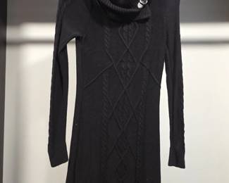 White House Black Market Cowl Neck Cable Knit Sweater Dress