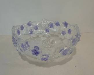 Mikasa Carmen Crystal Bowl with Applied Purple Floral Accents