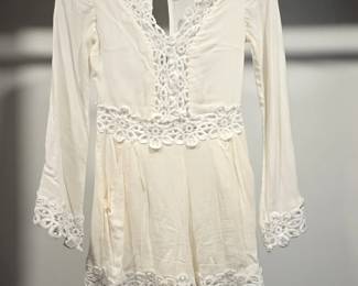 RAGA White Lace Trim Romper