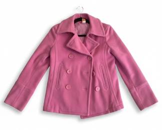 Barneys New York COOP Pink Wool Peacoat