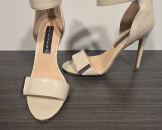 Steven by Steve Madden Cream Ankle Strap Stiletto Heels