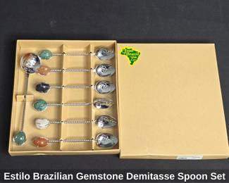 Estilo Brazilian Gemstone Demitasse Spoon Set