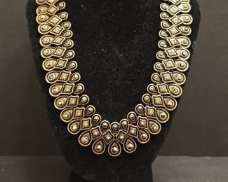Zara Antique GoldTone Statement Bib Necklace