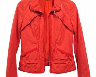 Elie Tahari Womens Red ZipFront Jacket