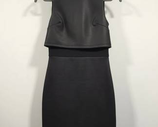 French Connection Faux Leather Layered Mini Dress