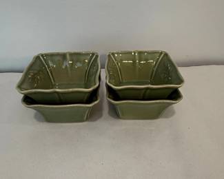 Casafina Vintage Port Green Square Bowls Set of   