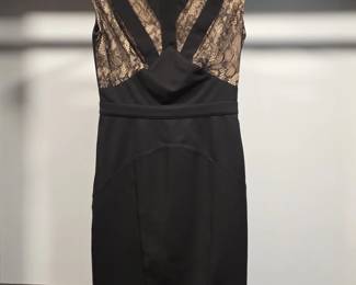Bebe Black LaceInset Bodycon Dress